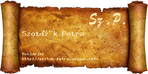 Szoták Petra névjegykártya
