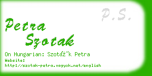 petra szotak business card